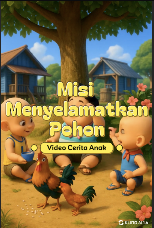 Prompt ChatGPT dan Kling ai 🌱 Misi Menyelamatkan Pohon Kesayangan: Cerita Edukatif dari Anak Kampung